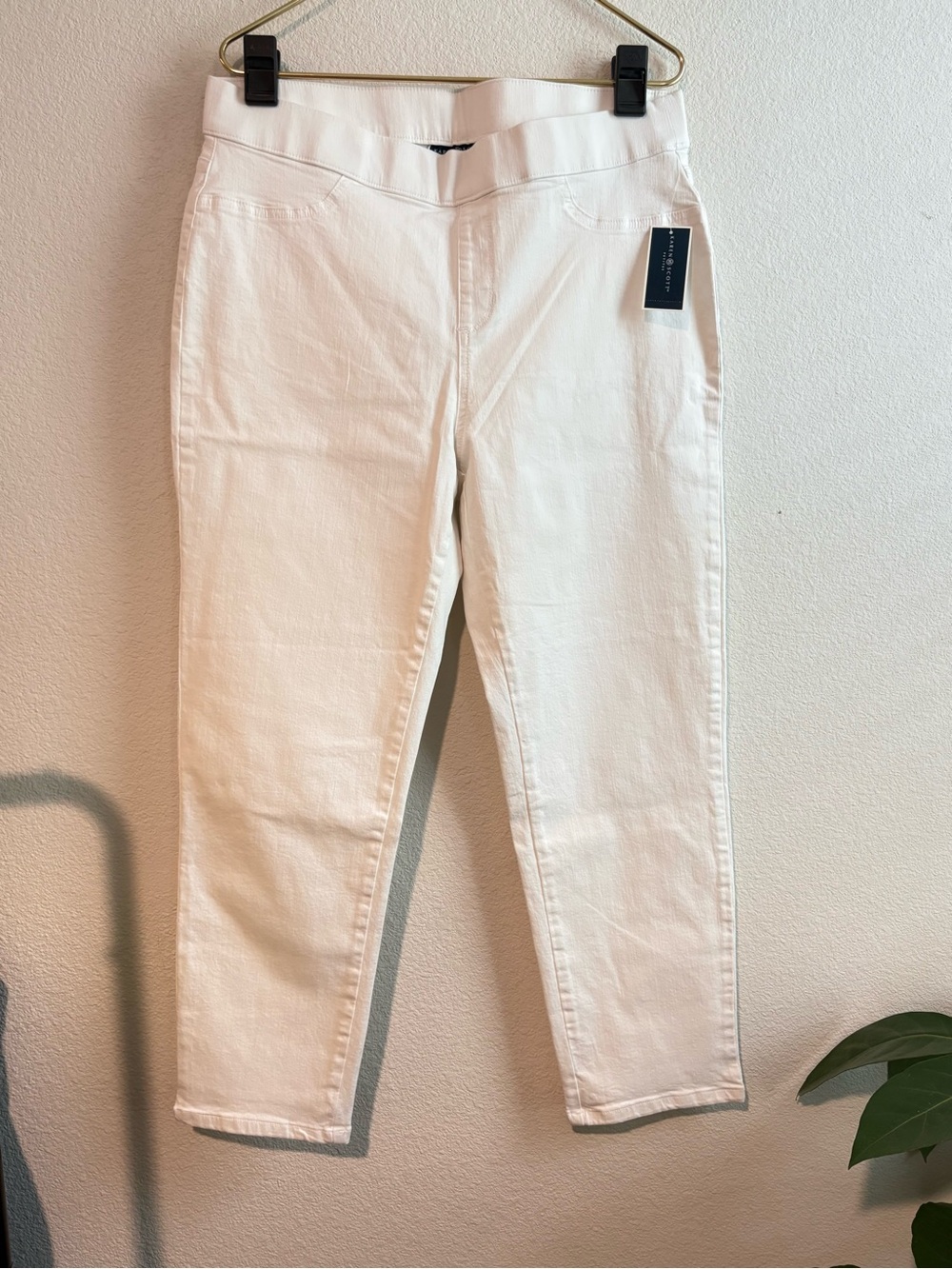 Karen Scott White Ankle Crop Stretch Jeans Petite XL NWT